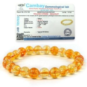 Natural Citrine Crystal Bracelet 8mm | Stretchable Healing Wristband for Men & Women | Wealth, Success & Prosperity Gemstone Jewellery