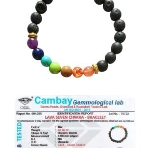 7 Chakra Lava Stone Bracelet | Adjustable Gemstone Wristband for Men & Women | Meditation & Spiritual Jewellery
