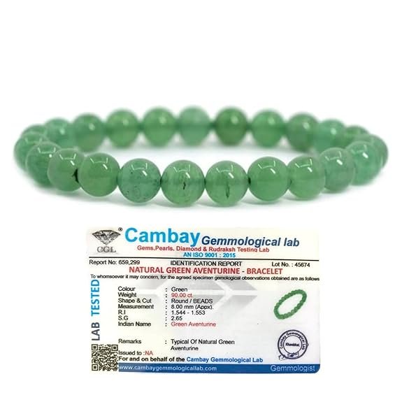 Green Aventurine Crystal Bracelet 8mm | Natural Stretchable Gemstone Wristband for Men & Women | Prosperity Jewellery