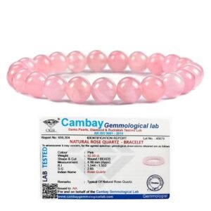 Certified Natural Rose Quartz Crystal Healing Bracelet for Men & Women | Reiki Energized Stone of Love & Compassion | 8mm Beads Stretchable Heart Chakra Energy Wristband – Pack of 1
