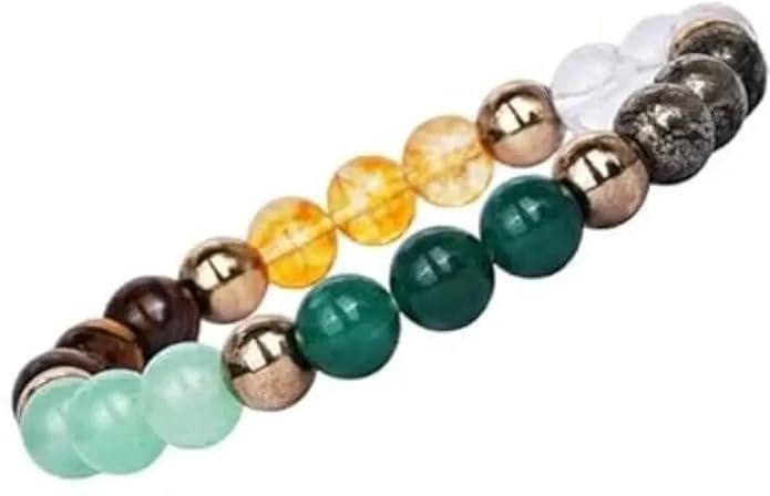 Natural Dhanyog Crystal Bracelet 8mm | Stretchable Gemstone Wristband for Men & Women | Wealth & Prosperity Jewellery