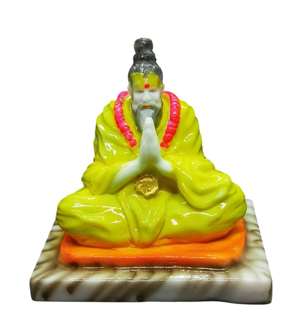 Premanand Ji Maharaj Idol | Marble Dust Finish Spiritual Statue for Home Temple, Office Desk & Car Dashboard | Namaste Pose | Meditation & Home Décor Showpiece