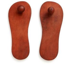 Wooden Khadau Charan Paduka (14 CM)| Traditional Handmade Wooden Sandals for Pooja, Mandir, Meditation & Spiritual Use | Sacred Religious Paduka for Home Temple Rituals