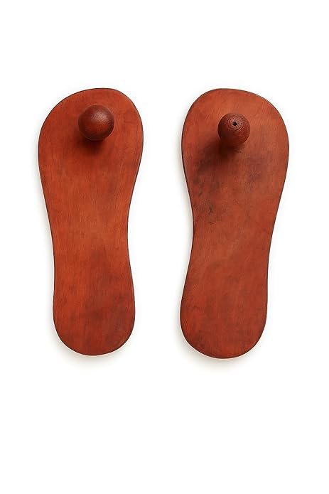 Wooden Khadau Charan Paduka (14 CM)| Traditional Handmade Wooden Sandals for Pooja, Mandir, Meditation & Spiritual Use | Sacred Religious Paduka for Home Temple Rituals