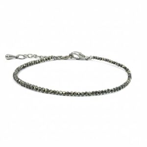 Raw Pyrite Anklet for Women | Natural Stone of Money, Protection & Positive Energy | Stylish Spiritual Jewellery Gift for Girlfriend, Wife, Sister & Teens, Pack of 1