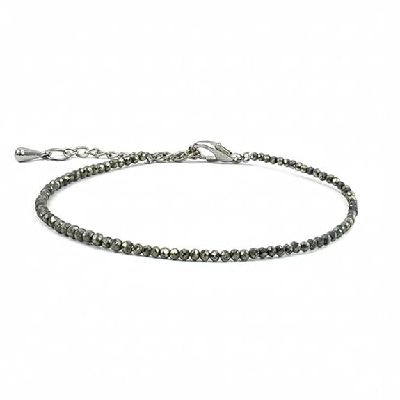 Raw Pyrite Anklet for Women | Natural Stone of Money, Protection & Positive Energy | Stylish Spiritual Jewellery Gift for Girlfriend, Wife, Sister & Teens, Pack of 1