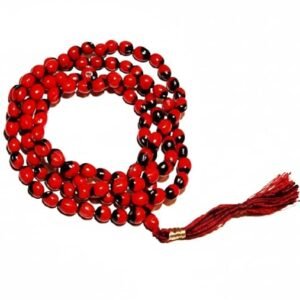 Certified Natural Chirmi Mala with Tassel | Original 108+1 Beads Red and Black Gunja for Meditation, Jap, Lakshmi pooja | Red & Black Chirmi Seed Mala