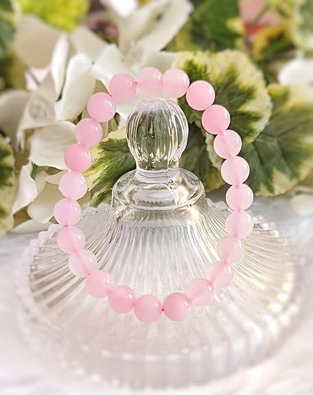 Certified Natural Rose Quartz Crystal Healing Bracelet for Men & Women | Reiki Energized Stone of Love & Compassion | 8mm Beads Stretchable Heart Chakra Energy Wristband – Pack of 1