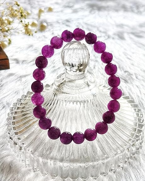 Amethyst Gemstone Bracelet 8mm | Stretchable Wristband for Men & Women | Crystal Jewellery