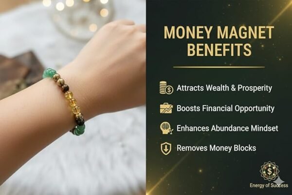 Natural Money Magnet Crystal Bracelet 8mm | Stretchable Gemstone Wristband for Men & Women | Wealth & Prosperity Jewellery
