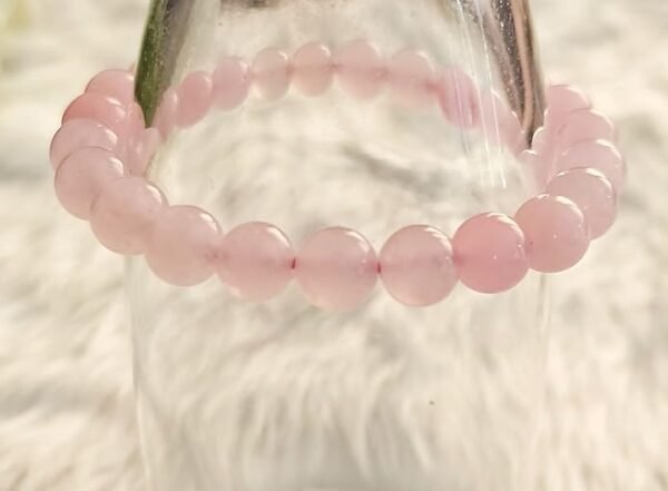 Certified Natural Rose Quartz Crystal Healing Bracelet for Men & Women | Reiki Energized Stone of Love & Compassion | 8mm Beads Stretchable Heart Chakra Energy Wristband – Pack of 1