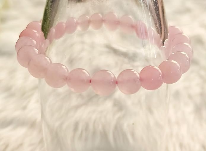 Certified Natural Rose Quartz Crystal Healing Bracelet for Men & Women | Reiki Energized Stone of Love & Compassion | 8mm Beads Stretchable Heart Chakra Energy Wristband – Pack of 1