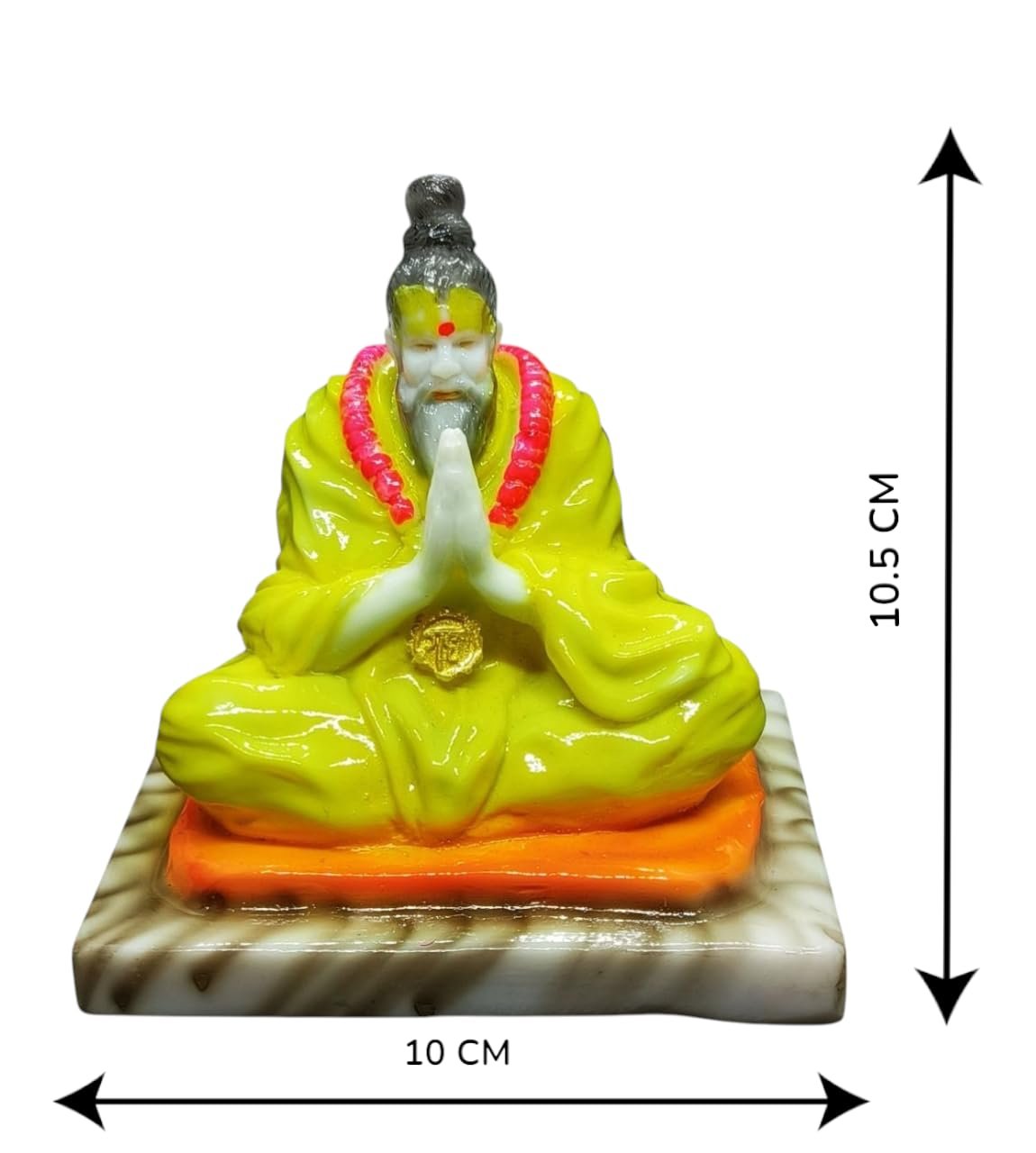 Premanand Ji Maharaj Idol | Marble Dust Finish Spiritual Statue for Home Temple, Office Desk & Car Dashboard | Namaste Pose | Meditation & Home Décor Showpiece