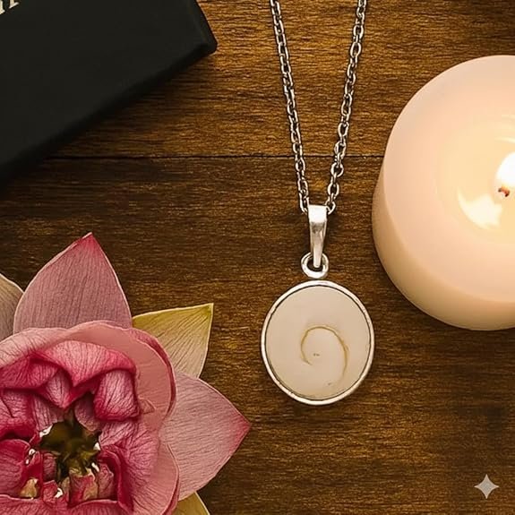 Natural Gomti Gomati Chakra Protection Lucky Charm Pendant | Original Gomati Chakra in Brass Frame | Spiritual & Vastu Pendant for Men & Women | Pack of 1