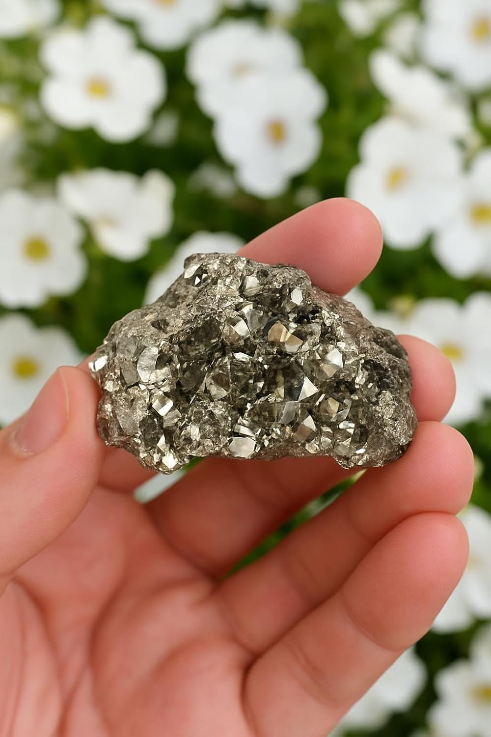 Natural Pyrite Cluster Rough Stone | 300–400 g Certified Gold Pyrite for Crystal Healing, Vastu, Home Decor & Wealth Energy | Raw Fool’s Gold Stone for Positive Aura & Meditation