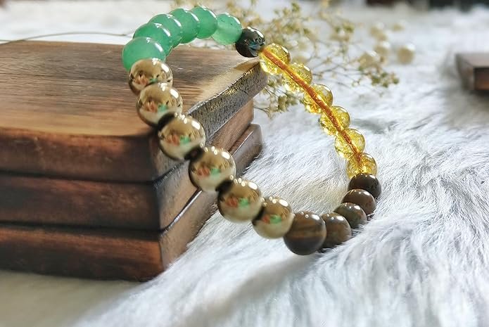 Natural Money Magnet Crystal Bracelet 8mm | Stretchable Gemstone Wristband for Men & Women | Wealth & Prosperity Jewellery
