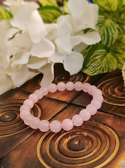 Certified Natural Rose Quartz Crystal Healing Bracelet for Men & Women | Reiki Energized Stone of Love & Compassion | 8mm Beads Stretchable Heart Chakra Energy Wristband – Pack of 1