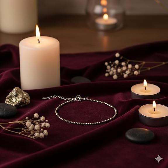 Raw Pyrite Anklet for Women | Natural Stone of Money, Protection & Positive Energy | Stylish Spiritual Jewellery Gift for Girlfriend, Wife, Sister & Teens, Pack of 1