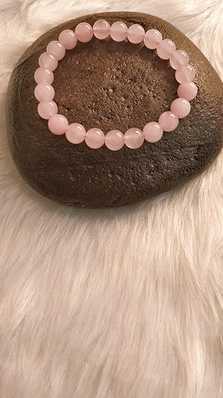 Certified Natural Rose Quartz Crystal Healing Bracelet for Men & Women | Reiki Energized Stone of Love & Compassion | 8mm Beads Stretchable Heart Chakra Energy Wristband – Pack of 1