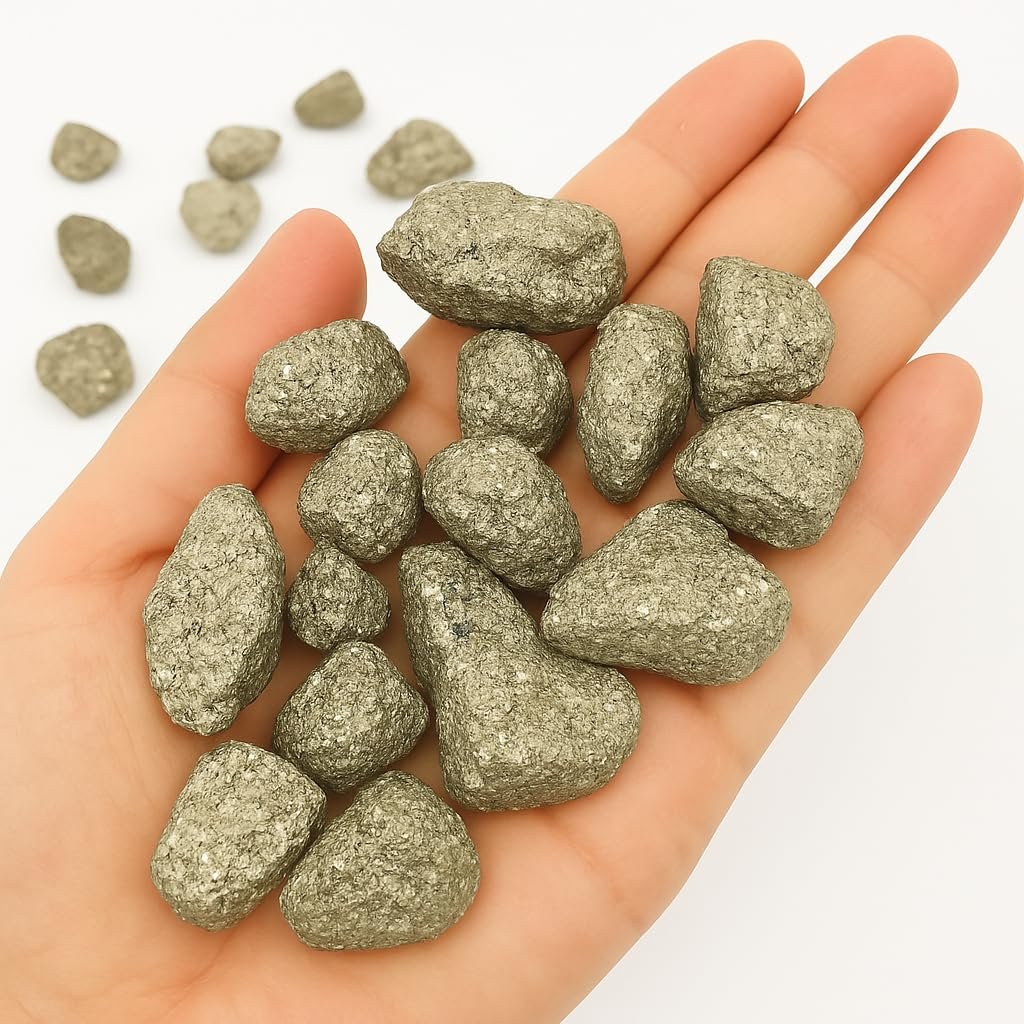 Natural Pyrite Cluster Rough Stone | 300–400 g Certified Gold Pyrite for Crystal Healing, Vastu, Home Decor & Wealth Energy | Raw Fool’s Gold Stone for Positive Aura & Meditation