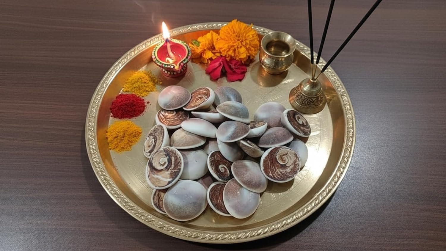 Certified Raja Gomati Chakra Original | Natural Gomti Chakra Stone from Gomathi River, Dwarka (4–5 CM) | Spiritual Vastu Item for Lakshmi Puja, Kuber Pooja & Home Protection | pack of 2