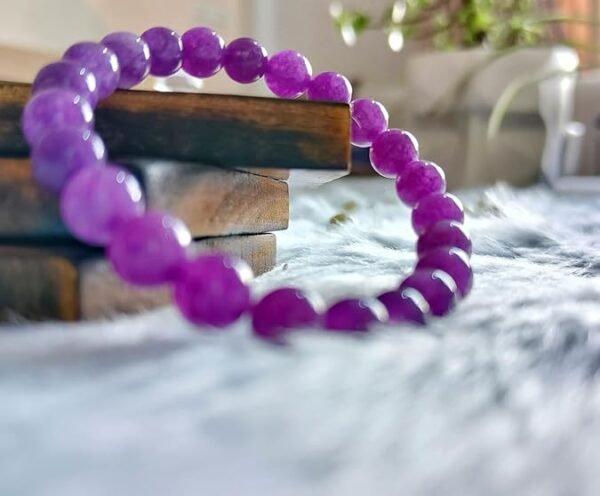 Amethyst Gemstone Bracelet 8mm | Stretchable Wristband for Men & Women | Crystal Jewellery