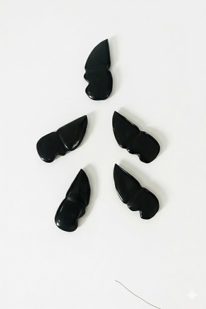 Natural Black Obsidian Selenite Knife Figurines – Crystal Stone Décor Ornaments for Home & Office | Reiki Healing, Energy Cleansing & Spiritual Gifts (Black Obsidian)