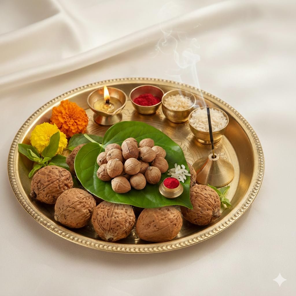 Laghu Nariyal for Pooja – 11 Pcs | Original Laghu Shriphal Small Coconut | Natural Dry Nariyal for Mahalaxmi Pooja, Temple, Havan, Kuber Puja & Daily Spiritual Rituals