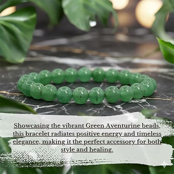 Green Aventurine Crystal Bracelet 8mm | Natural Stretchable Gemstone Wristband for Men & Women | Prosperity Jewellery