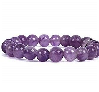 Amethyst Gemstone Bracelet 8mm | Stretchable Wristband for Men & Women | Crystal Jewellery