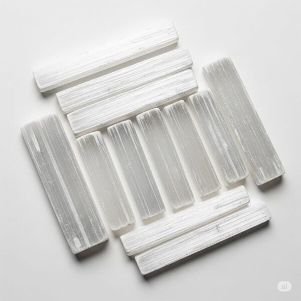 Natural Crystal Charging & Cleansing Plate | Recharging Energy Plate for Bracelets, Stones & Jewelry | Spiritual Décor for Peace, Clarity & Positive Aura (Natural Selenite Charging Bar Stick)