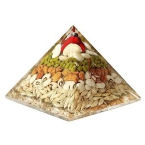 Original Annapurna Pyramid for Food, Prosperity, Vastu Correction & Well-Being | Annapurna Devi Blessed Energy Generator Grains Filled Orgonite Vastu Pyramid | 3 Inch