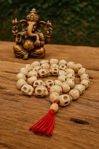 Mund Mala for Puja Mantra Jaap | Kapal Mala for Kali Maa | Certified 108+1 Beads | Unisex Adults
