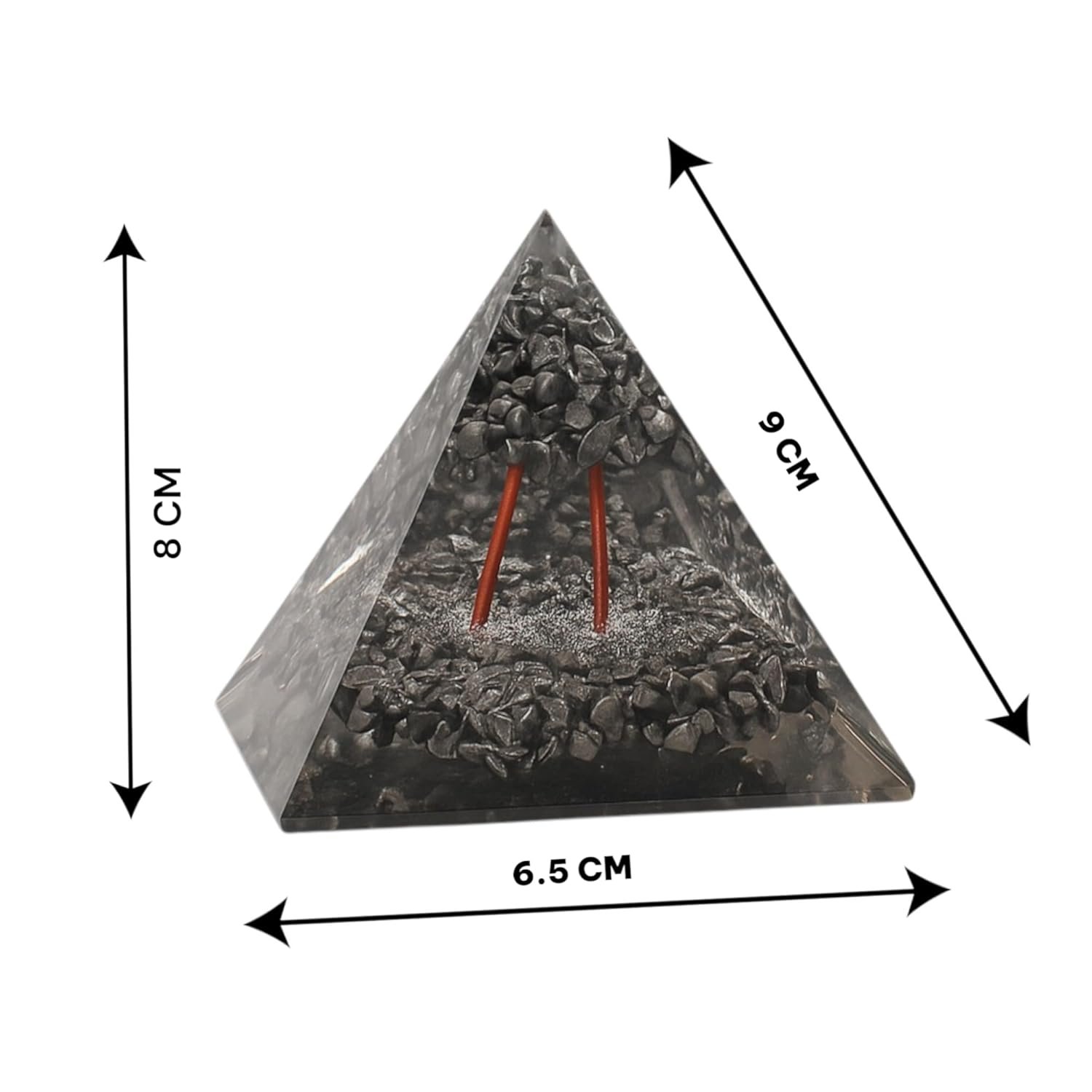 Natural Pyrite Crystal Pyramid | Certified Original Stone | 8 cm Height | Polished Gold Finish | Wealth & Abundance Stone | Energy Generator for Prosperity, Protection & Vastu Correction