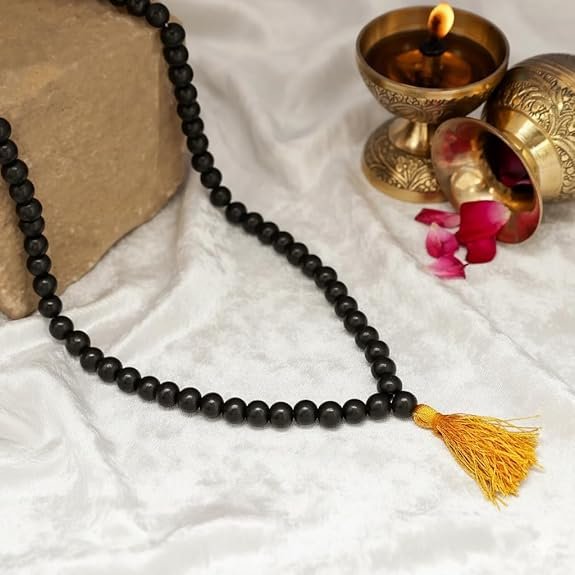 Certified Karungali Black Ebony Wood Mala – 108+1 Beads, 8mm Premium Ebony Wood – Lab Tested & Vedic Approved Spiritual Rosary for Meditation, Japa & Protection | Lab Tested (1, KARUNGLI MALA)