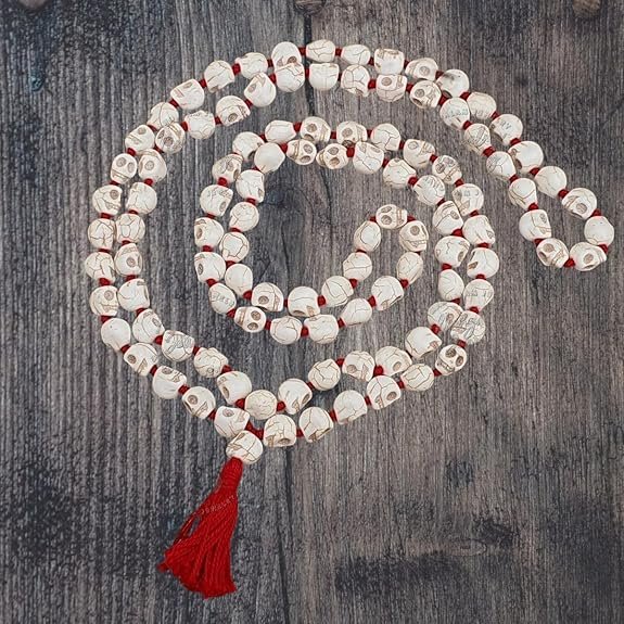 Mund Mala for Puja Mantra Jaap | Kapal Mala for Kali Maa | Certified 108+1 Beads | Unisex Adults