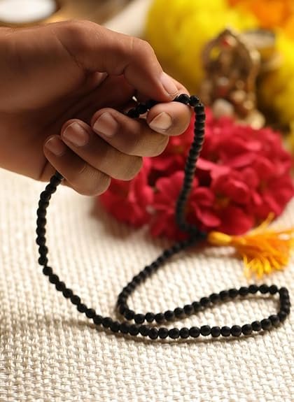 Certified Karungali Black Ebony Wood Mala – 108+1 Beads, 8mm Premium Ebony Wood – Lab Tested & Vedic Approved Spiritual Rosary for Meditation, Japa & Protection | Lab Tested (1, KARUNGLI MALA)