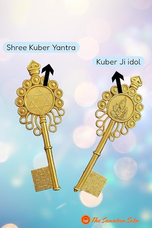 Kuber Kunji Key for Money and Prosperity | Original Brass Vastu & Feng Shui Key | Wealth & Good Luck Symbol | Home & Office Décor | Ideal Gift