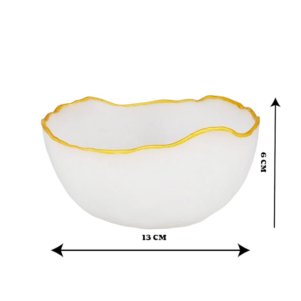 Selenite Crystal Money Bowl with Golden Rim | 13 cm Natural Selenite Vastu & Feng Shui Decor | Charging Bowl for Crystals, Wealth Attraction & Home/Office Prosperity
