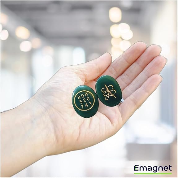 Pre-Energized Natural Green Jade Zibu Coin – Laxmi Money Symbol for Financial Growth, Good Luck, Fortune, Reiki Healing & Vastu – Home & Office Decor – 1 Piece