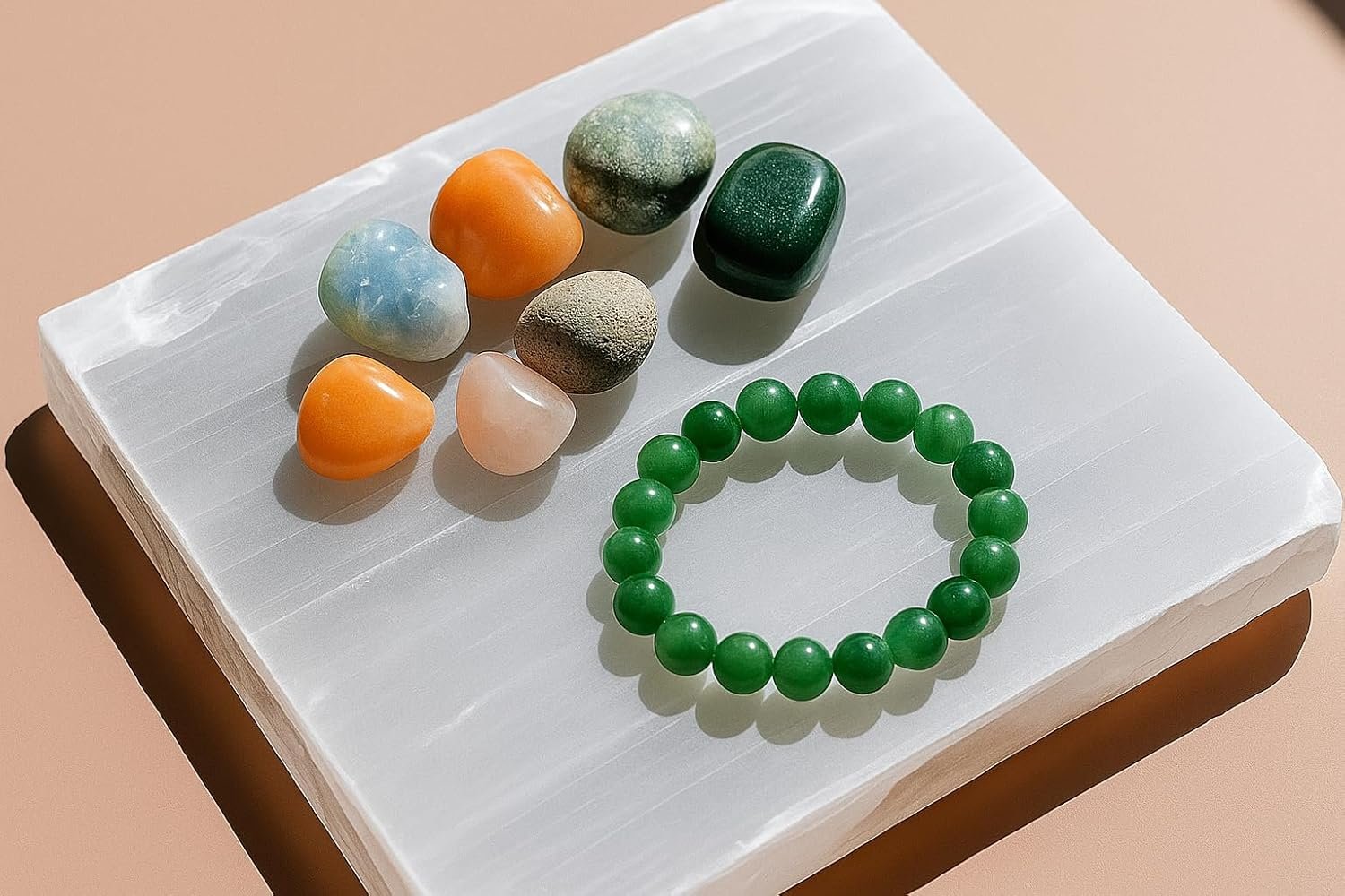Natural Selenite Crystal Charging & Cleansing Plate | Recharging Energy Plate for Bracelets, Stones & Jewelry | Spiritual Décor for Peace, Clarity & Positive Aura (8 cm)