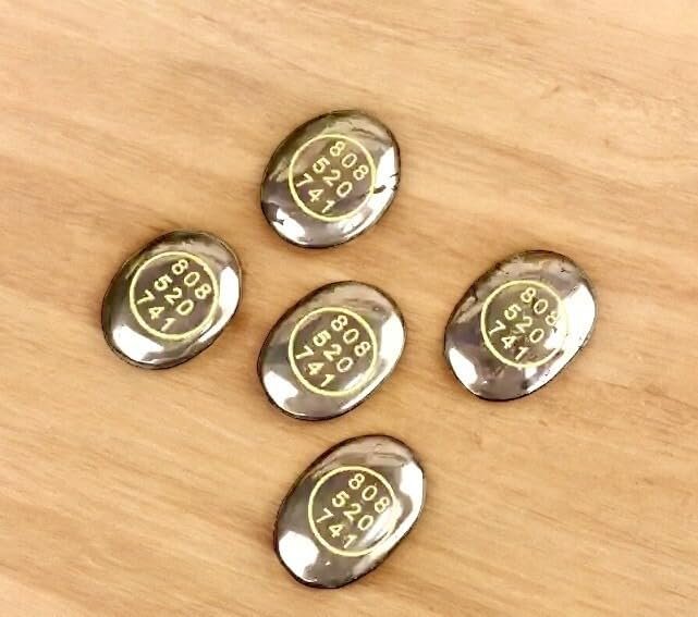 Good Luck Stone Pyrite Zibu Symbol Coin – 808 520 741 | Fortune & Wealth Magnet for Financial Growth, Reiki Healing & Vastu Decor – Home & Office Pack of 1