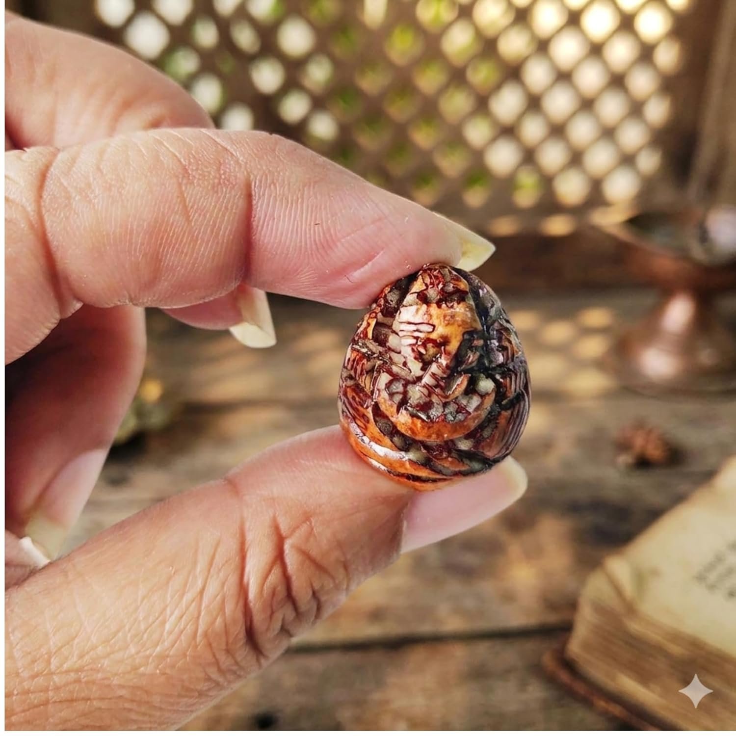 Supari Ganesh Idol, Natural Betel Nut, 2 cm, for Pooja, Diwali, Lakshmi Puja, Vastu, Mandir and Ritual Use