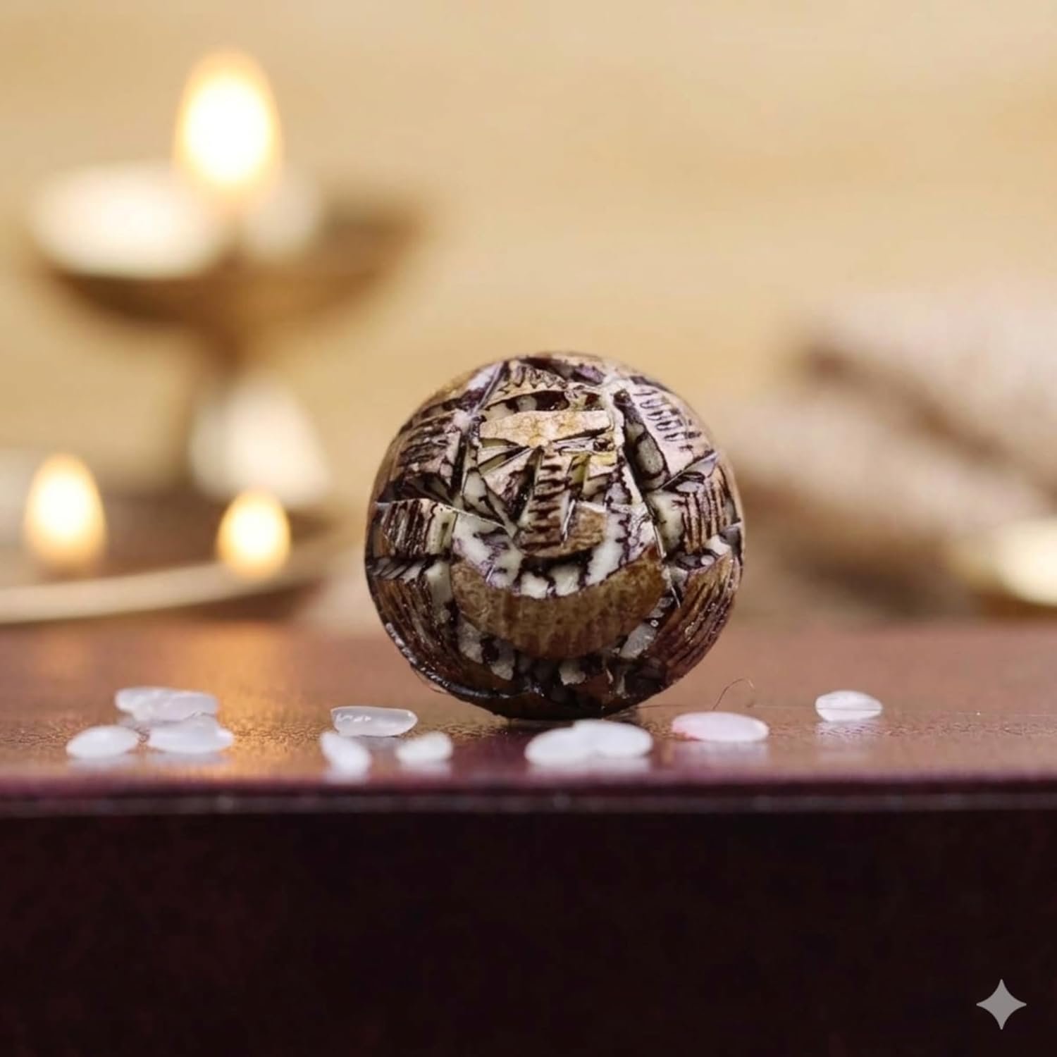 Supari Ganesh Idol, Natural Betel Nut, 2 cm, for Pooja, Diwali, Lakshmi Puja, Vastu, Mandir and Ritual Use